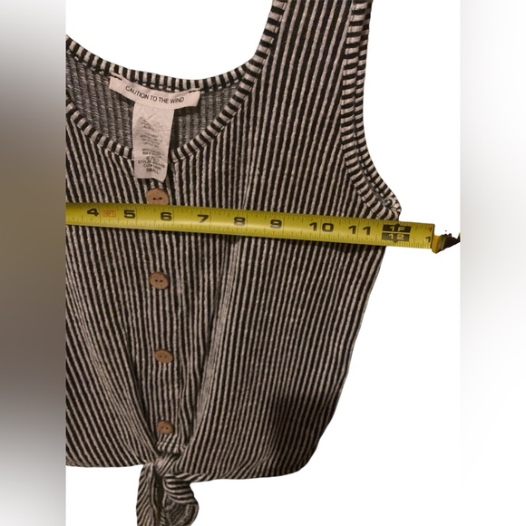 Caution in the Wind black/white striped tank top size small - Picture 7 of 8